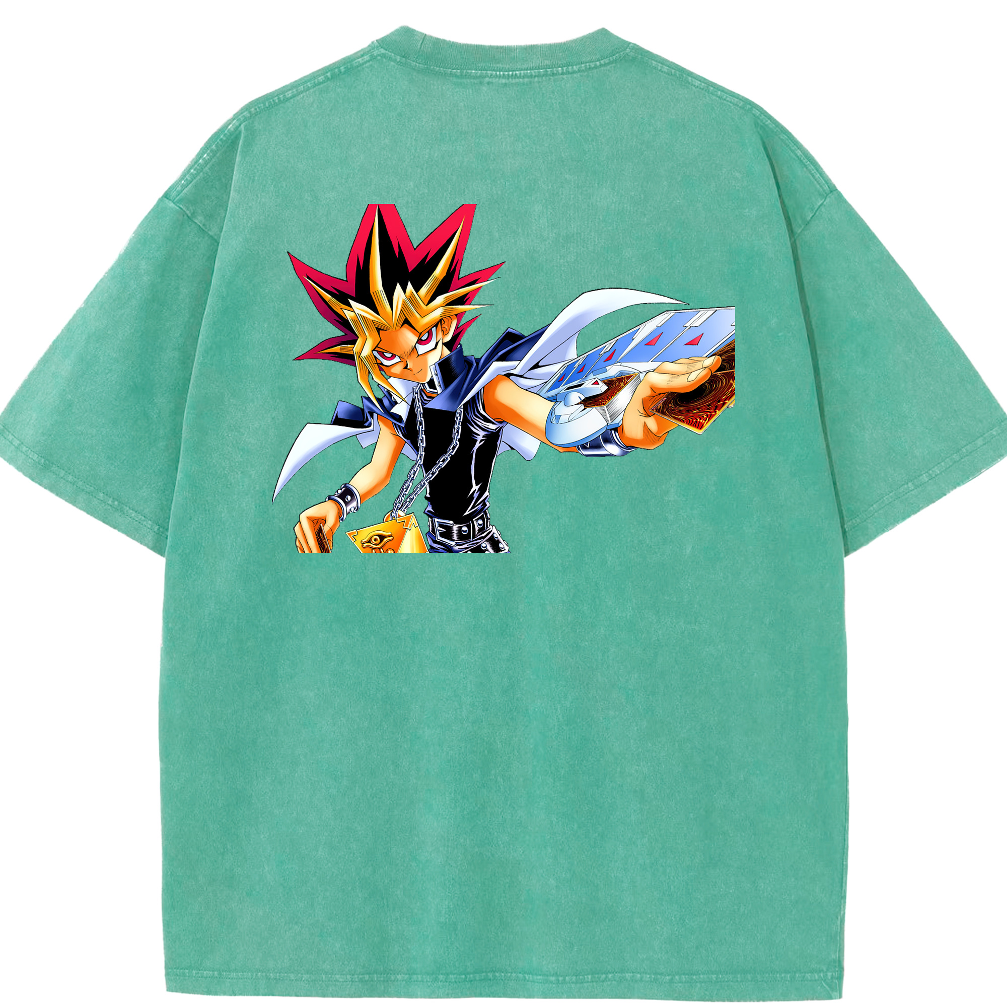 （画像用） 遊☆戯☆王 Yu-Gi-Oh! 綿100% ヴィンテージ風 半袖Tシャツ（背面プリント）